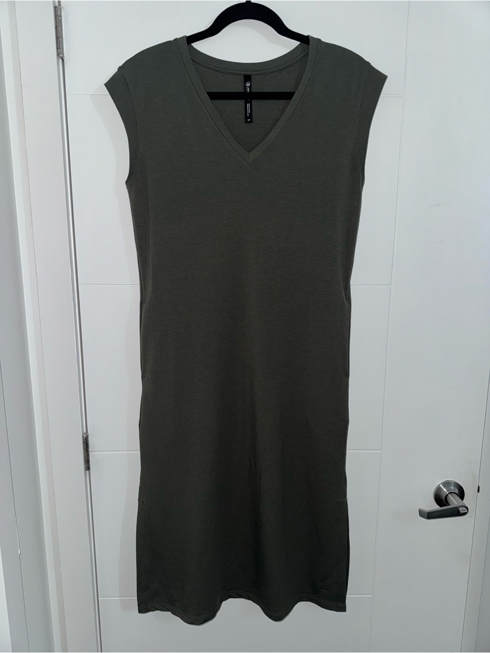 MPG Olive Green V-Neck Sleeveless Maxi Dress